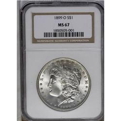 	1899-O S$1 MS67 NGC. Well struck with only a trace of 1899-O