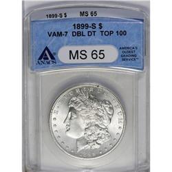 	1899-S S$1 MS65 ANACS. VAM-7. A Top 100 Variety. A lus 1899-S