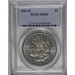 	1901-O S$1 MS65 PCGS. A sharply struck Gem with virtua 1901-O