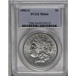 	1902-S S$1 MS64 PCGS. Brilliant with flashy luster and 1902-S