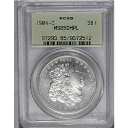 	1904-O S$1 MS65 Deep Mirror Prooflike PCGS. Lightly fr 1904-O