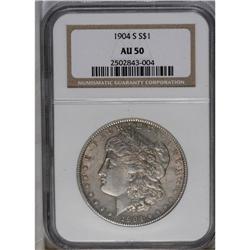 	1904-S S$1 AU50 NGC. A popular condition rarity among 1904-S