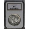 Image 1 : 	1921 S$1 MS64 NGC. Untoned surfaces emit slightly subd 1921