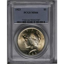 	1923 S$1 MS66 PCGS. High end example of this common da 1923