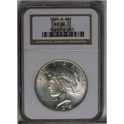 	1925-S S$1 MS64 NGC. Highly lustrous and moderately ab 1925-S