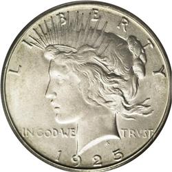 	1925-S S$1 MS65 PCGS. Fully brilliant with frosty silv 1925-S