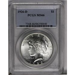 	1926-D S$1 MS66 PCGS. Bright and flashy, with a lovely 1926-D