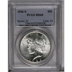 	1926-S S$1 MS65 PCGS. Highly lustrous with brilliant s 1926-S