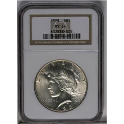 	1928 S$1 MS64 NGC. One of the key dates to the series 1928