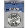 	1934-D S$1 MS64 ANACS. Small D. This highly lustrous a 1934-D