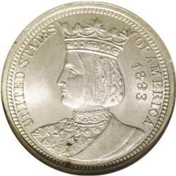 	1893 25C Isabella Quarter MS65 NGC. Both sides are sil 1893