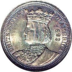 	1893 25C Isabella Quarter MS67 NGC. Original and wonde 1893