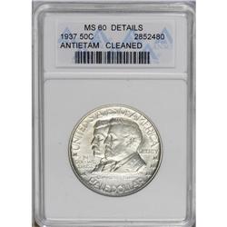 	1937 50C Antietam--Cleaned--ANACS. MS60 Details. Wispy 1937