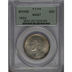 	1934 50C Boone MS67 PCGS. Pale bluish-gray patina yiel 1934