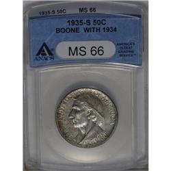 	1935/34-S 50C Boone MS66 ANACS. Dappled golden-brown a 1935/34-S
