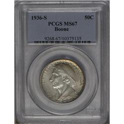 	1936-S 50C Boone MS67 PCGS. Well struck and satiny, wi 1936-S