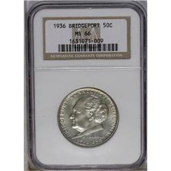 	1936 50C Bridgeport MS66 NGC. Creamy battleship-gray c 1936