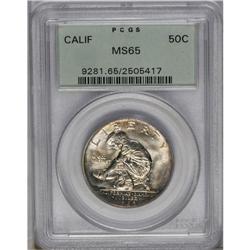 	1925-S 50C California MS65 PCGS. This lustrous medium 1925-S