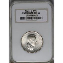 	1936-S 50C Cincinnati MS65 NGC. Faint lilac and gold t 1936-S