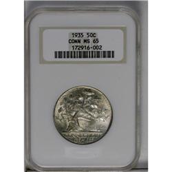 	1935 50C Connecticut MS65 NGC. Light apricot-gray pati 1935