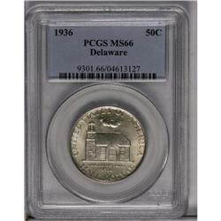 	1936 50C Delaware MS66 PCGS. This coin that is satiny 1936