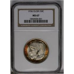 	1936 50C Elgin MS67 NGC. Lustrous and exquisitely pres 1936