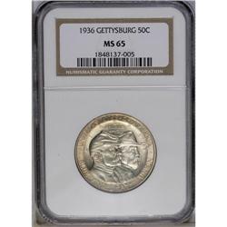 	1936 50C Gettysburg MS65 NGC. Bright luster bursts thr 1936