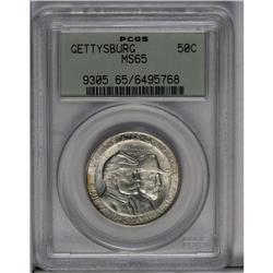	1936 50C Gettysburg MS65 PCGS. Delicate gunmetal-gray 1936