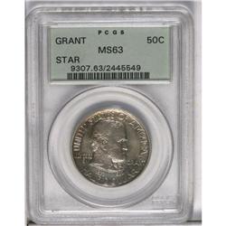 	1922 50C Grant with Star MS63 PCGS. Pastel orange and 1922