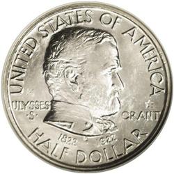 	1922 50C Grant with Star MS64 NGC. An untoned, well-de 1922