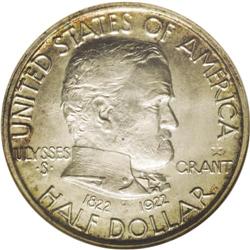 	1922 50C Grant with Star MS65 NGC. Lightly toned with 1922