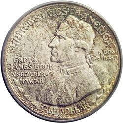 	1928 50C Hawaiian MS64 PCGS. Colorfully toned in mottl 1928