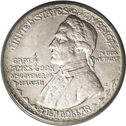 	1928 50C Hawaiian MS64 PCGS. This near-Gem commemorati 1928