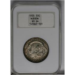 	1935 50C Hudson MS64 NGC. Honey, sky-blue, and pearl-g 1935