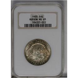 	1935 50C Hudson MS65 NGC. Steel-blue and peach shades 1935