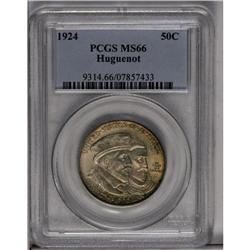 	1924 50C Huguenot MS66 PCGS. This Premium Gem displays 1924