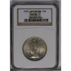 	1925 50C Lexington MS65 NGC. Soft reddish-gray patina 1925