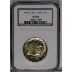 	1936 50C Long Island MS65 NGC. A delightful Gem with s 1936