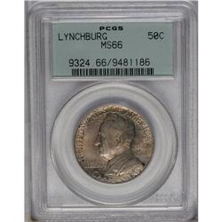 	1936 50C Lynchburg MS66 PCGS. Steel-blue, lilac, and o 1936