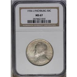 	1936 50C Lynchburg MS67 NGC. Well defined with a layer 1936