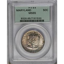 	1934 50C Maryland MS65 PCGS. Lilac and apricot enrich 1934