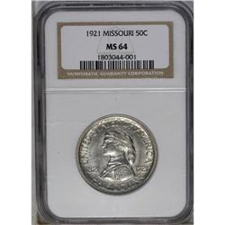 	1921 50C Missouri MS64 NGC. Both sides of this near-Ge 1921