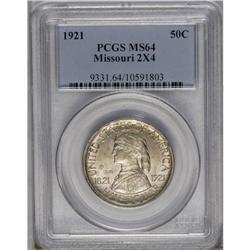 	1921 50C Missouri 2x4 MS64 PCGS. A pleasing key date n 1921