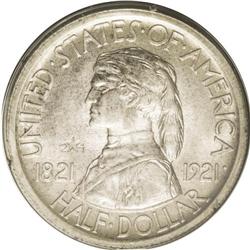 	1921 50C Missouri 2x4 MS65 PCGS. The toning, in copper 1921