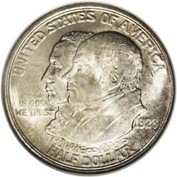 	1923-S 50C Monroe MS65 NGC. The surfaces of this Gem e 1923-S