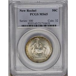 	1938 50C New Rochelle MS65 PCGS. Light gold peripheral 1938