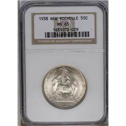 	1938 50C New Rochelle MS65 NGC. A thin veil of silver- 1938