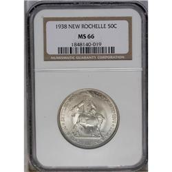 	1938 50C New Rochelle MS66 NGC. Satiny luster is overl 1938