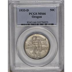 	1933-D 50C Oregon MS66 PCGS. A delicate mix of pastel 1933-D