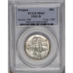 	1933-D 50C Oregon MS67 PCGS. A Superb Gem example of t 1933-D